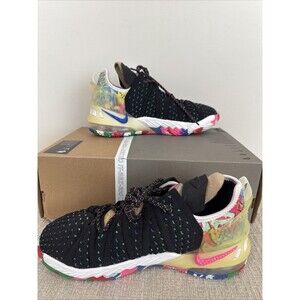 Lebron XVIII (PS) NIKE Youth 6y Black Multi Color CW2760 002 Basketball Shoes